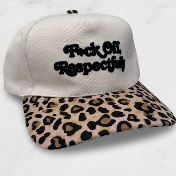 Accessories - Field Grade “F*ck Off, Respectfully” Leopard Print Snapback Hat - NWOT